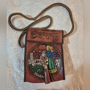 Vintage Firenze Bag with Tassel Made Leather Made  In Italy Like New
